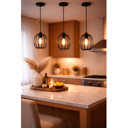 Colgante 180° ILUMINACIÓN ELIS para 1 luz E27 negro