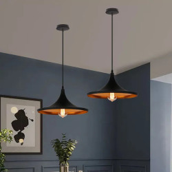 Colgante 180° ILUMINACIÓN BEAT WIDE para 1 luz E27 negro