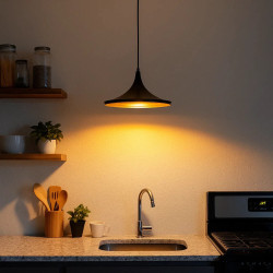 Colgante 180° ILUMINACIÓN BEAT WIDE para 1 luz E27 negro