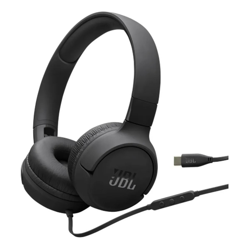 Auriculares JBL TUNE 520c vincha negro cable USB-c