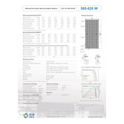 Panel Solar GLC 615Wp BIFACIAL 43,95V 114 celdas