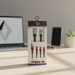 Cable USB-C GO Fiber 1m 6A Carga Rápida y Datos Gris