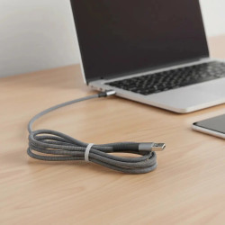 Cable USB-C GO Fiber 1m 6A Carga Rápida y Datos Gris