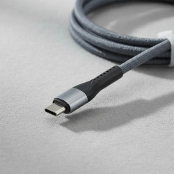 Cable USB-C GO Fiber 1m 6A Carga Rápida y Datos Gris