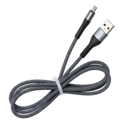 Cable USB-C GO Fiber 1m 6A Carga Rápida y Datos Gris