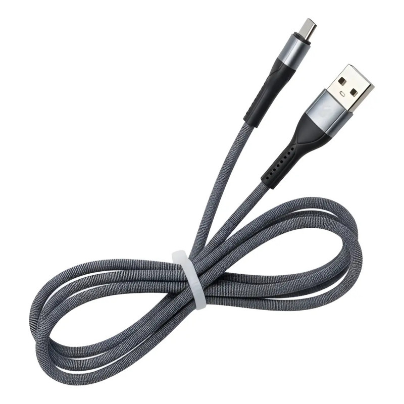 Cable USB-C GO Fiber 1m 6A Carga Rápida y Datos Gris