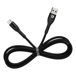 Cable USB-C GO Fiber 1m 6A Carga Rápida y Datos Negro