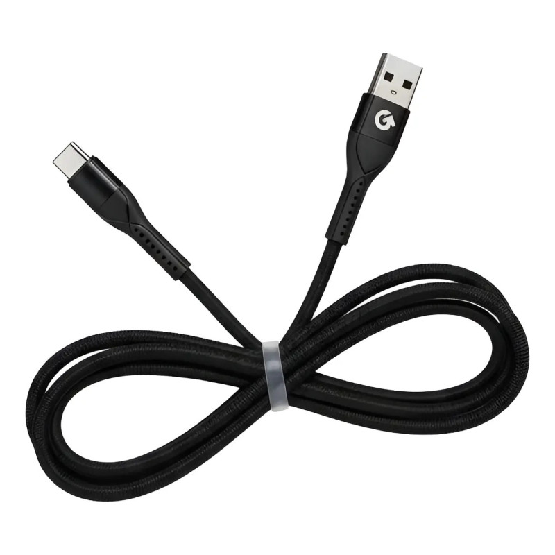 Cable USB-C GO Fiber 1m 6A Carga Rápida y Datos Negro