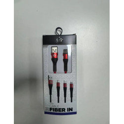 Cable USB-C GO Fiber 1m 6A Carga Rápida y Datos Rojo