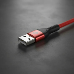 Cable USB-C GO Fiber 1m 6A Carga Rápida y Datos Rojo