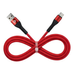 Cable USB-C GO Fiber 1m 6A Carga Rápida y Datos Rojo