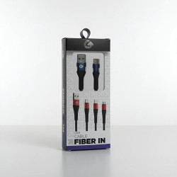 Cable USB-C GO Fiber 1m 6.0A Carga Rápida y Datos Azul