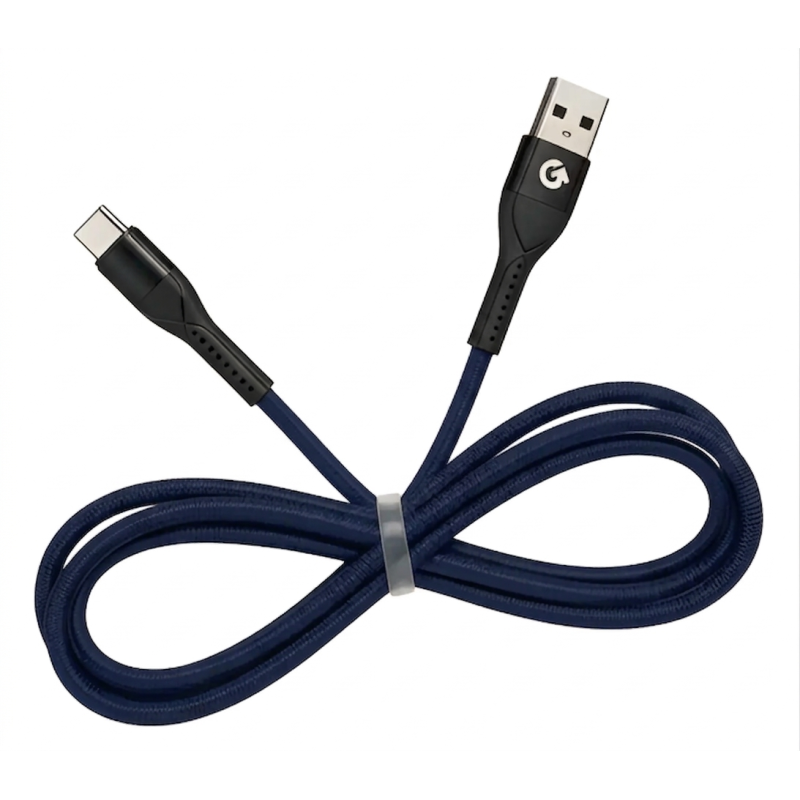 Cable USB-C GO Fiber 1m 6.0A Carga Rápida y Datos Azul