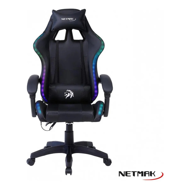 Silla gamer NETMAK NM-BEAST-RGB Iluminación RGB