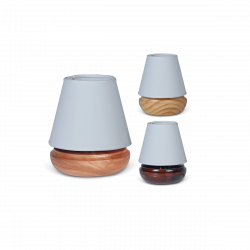 Velador CARILUX NORDICA para 1 luz E27 madera natural pantalla blanca