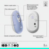 Combo teclado + mouse Logitech POP ICON inalámbrico bluetooth lavanda