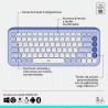 Combo teclado + mouse Logitech POP ICON inalámbrico bluetooth lavanda