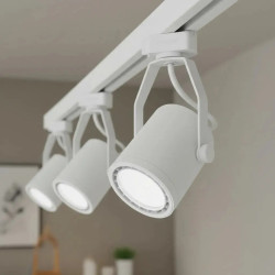 Cabezal riel ILUMROS para 1 luz GU10 15W AR111 3 pasos pvc blanco