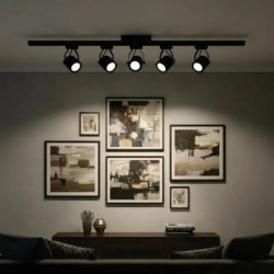 Cabezal riel ILUMROS para 1 luz GU10 AR111 pvc negro