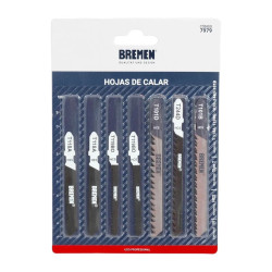 Set hojas de sierra de calar BREMEN encastre tipo T (10Pzs)