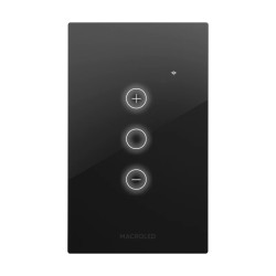 Roma tecla dimerizable MACROLED 1.5A max. 100-240VCA NEGRO