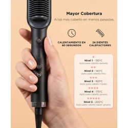 Cepillo Eléctrico GADNIC HAIR PRO alisador y modelador 45W negro