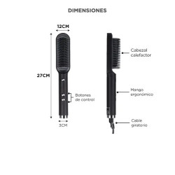 Cepillo Eléctrico GADNIC HAIR PRO alisador y modelador 45W negro
