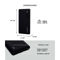 Power Bank GADNIC BC-19 carga rápida 15000mAh USB C