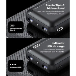 Power Bank GADNIC BC-66 carga rápida 25000mAh dual USB