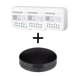 Combo inteligente MACROLED 3 switch + 1 controlador infrarrojo