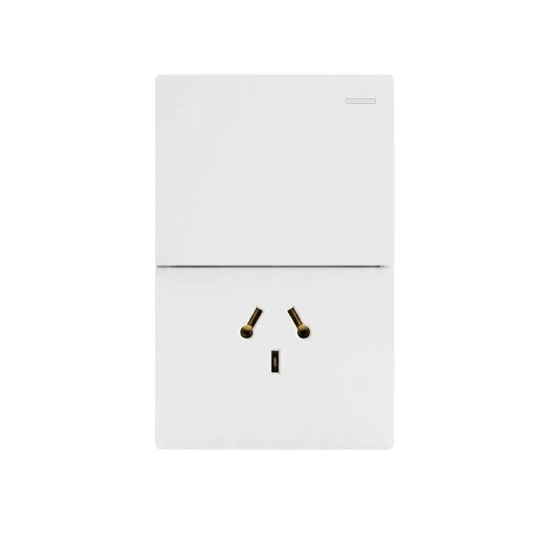 Conjunto armado MACROLED MONACO 1 punto y toma polarizado combinado 10a 250vca blanco
