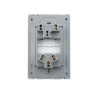 Conjunto armado MACROLED MONACO 1 punto y toma polarizado combinado 10a 250vca gris