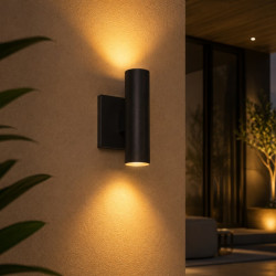 Aplique FERROLUX MÓNACO para 2 luces GU10 negro