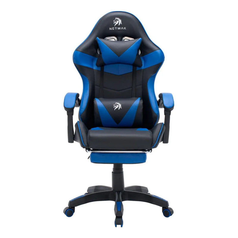 SILLA GAMING AZUL CON APOYA PIES NM-SG905-B NETMAK
