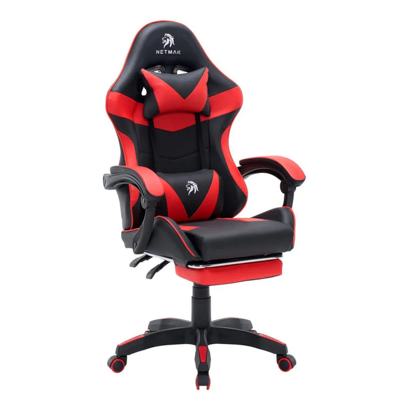 SILLA GAMING ROJO CON APOYA PIES NM-SG905-R NETMAK