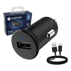 Cargador para auto MOTOROLA 18W carga rápida original con cable USB-C