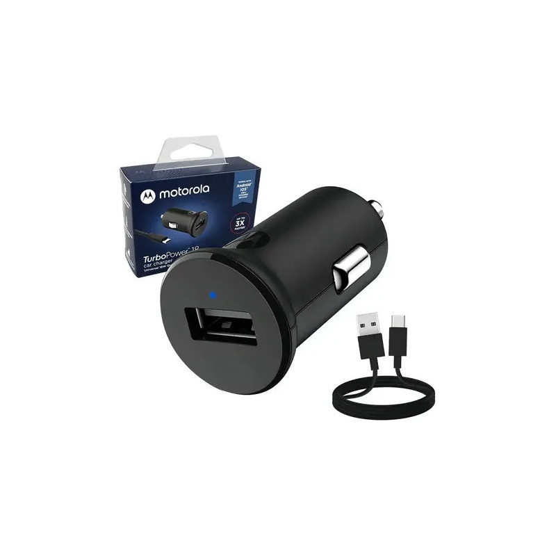 Cargador original MOTOROLA 12v auto turbopower 18w c/cable