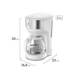 Cafetera de filtro ELECTROLUX ECM21 1,2 litros 750W blanco y acero inoxidable