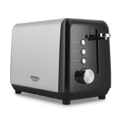 Tostadora ATMA TOAT21VBP vintage 2 panes 88OW acero inoxidable negro