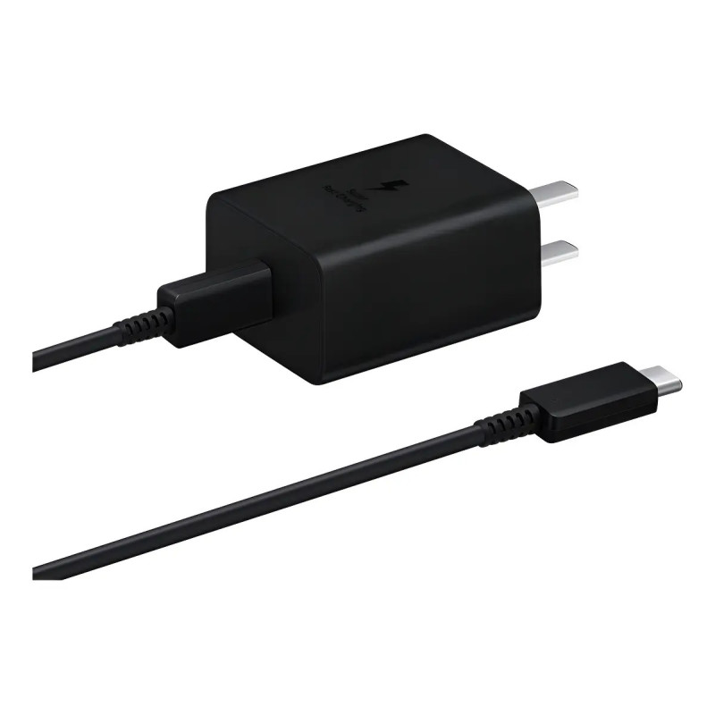 Cargador de pared SAMSUNG 45W carga rápida original con cable negro