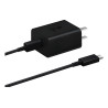 Cargador de pared SAMSUNG 45W carga rápida original con cable negro