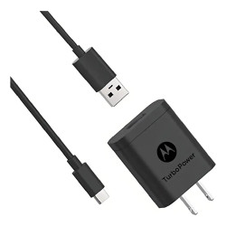 Cargador de pared MOTOROLA 18W carga rápida original negro con cable