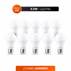 Combo ahorro MACROLED 10 lámparas led 6.5W luz fría