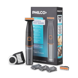 Afeitadora para rostro y cuerpo PHILCO CB7045PP Trimmer inalámbrica recargable USB