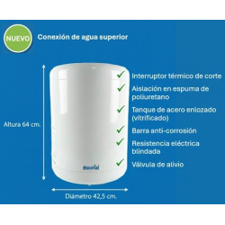 Termotanque ESCORIAL eléctrico EL-55LCS de colgar 55 litros carga superior