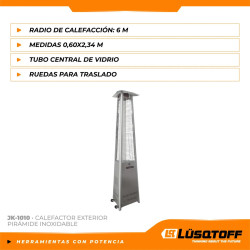 Calefactor exterior LUSQTOFF JK-1010 Pirámide 10000 Kcal acero inoxidable