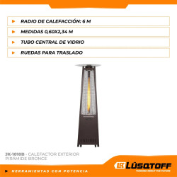 Calefactor exterior LUSQTOFF JK-1010 Pirámide 10000 Kcal bronce