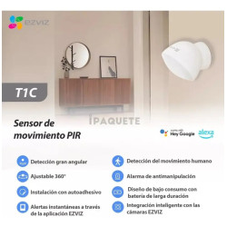 Sensor de movimiento PIR EZVIZ T1C Smart