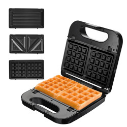 Sandiwchera SUONO HOG0226 3 en 1 850W antiadherente negra