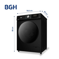 Lavarropas automático BGH BWFS09N25AR inverter 9KG 1400RPM carga frontal negro
